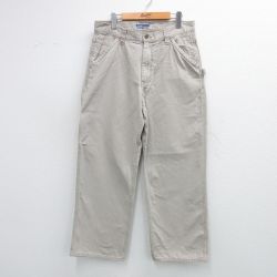 W34★古着 オールドネイビー OLD NAVY ペインター パンツ メンズ 00年代 00s ダック地 コットン 薄グレー 25jun11 中古 ボトムス ロング