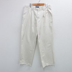 W37★古着 IZOD パンツ メンズ コットン 薄ベージュ カーキ 25jun11 中古 ボトムス ロング