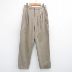 W30★古着 ラルフローレン Ralph Lauren ブランド スラックス パンツ メンズ 90年代 90s ツイード コットン ベージュ カーキ 25jun12 中古 ボトムス ロング
