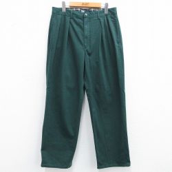 W33★古着 ラルフローレン Ralph Lauren ブランド チノ パンツ チノパン メンズ 90年代 90s ゴルフ コットン 緑 グリーン 【spe】 25jun12 中古 ボトムス ロング