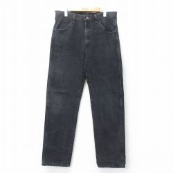 【20%OFF】W34★古着 ラスラー ジーンズ メンズ コットン 黒 ブラック デニム 25jun12 中古 ボトムス ジーパン Gパン ロング パンツ