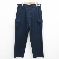 W35★古着 ワーク カーゴ パンツ メンズ CiNTAS 紺 ネイビー 25jun14 中古 ボトムス ロング