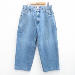 W33★古着 オールドネイビー OLD NAVY ペインター パンツ メンズ 00年代 00s コットン 紺 ネイビー デニム 25jun14 中古 ボトムス ロング