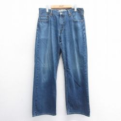【20%OFF】W36★古着 リーバイス Levis 529 ジーンズ メンズ ヒゲ コットン 紺 ネイビー デニム 25jun16 中古 ボトムス ジーパン Gパン ロング パンツ