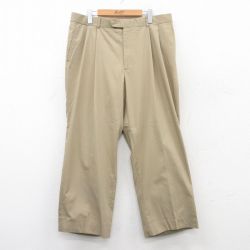 W36★古着 スラックス パンツ メンズ ベージュ カーキ 25jun16 中古 ボトムス ロング