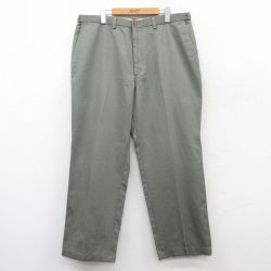 W37★古着 HAGGAR パンツ メンズ コットン 緑系 グリーン 25jun16 中古 ボトムス ロング