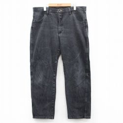 【20%OFF】W38★古着 ラスラー ジーンズ メンズ ヒゲ コットン 黒 ブラック デニム 25jun16 中古 ボトムス ジーパン Gパン ロング パンツ