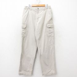 W34★古着 エルエルビーン LLBEAN カーゴ パンツ メンズ 00年代 00s コットン ベージュ カーキ 25jun16 中古 ボトムス ロング