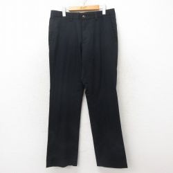 W34★古着 エディーバウアー パンツ メンズ コットン 黒 ブラック 25jun16 中古 ボトムス ロング