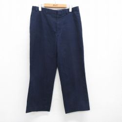 【20%OFF】W35★古着 エルエルビーン LLBEAN スラックス パンツ メンズ 80年代 80s コットン USA製 紺 ネイビー 25jun17 中古 ボトムス ロング