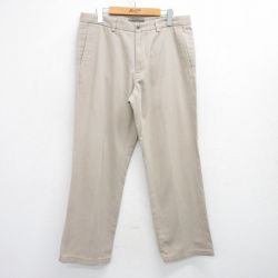 W34★古着 エディーバウアー パンツ メンズ コットン 薄ベージュ カーキ 25jun17 中古 ボトムス ロング