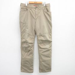 W35★古着 エルエルビーン LLBEAN パンツ メンズ 00年代 00s ダック地 ベージュ カーキ 25jun17 中古 ボトムス ロング