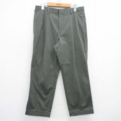 【20%OFF】W33★古着 ドッカーズ スラックス パンツ メンズ コットン 緑系 グリーン 25jun17 中古 ボトムス ロング