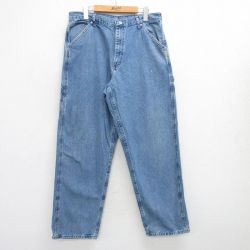 W35★古着 ラングラー Wrangler ペインター パンツ メンズ コットン 紺 ネイビー デニム 25jun18 中古 ボトムス ロング