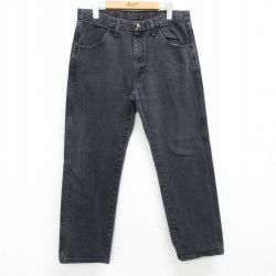 W35★古着 ラスラー ジーンズ メンズ コットン 黒 ブラック デニム 【spe】 25jun18 中古 ボトムス ジーパン Gパン ロング パンツ