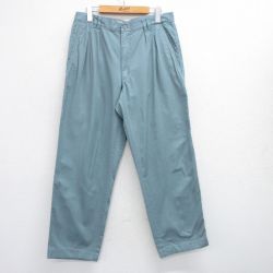【50%OFF】W32★古着 HAGGAR パンツ メンズ コットン 薄紺 ネイビー 25jun18 中古 ボトムス ロング