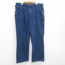 【20%OFF】W38★古着 DULUTH TRADING ペインター パンツ メンズ コットン 紺 ネイビー デニム 25jun19 中古 ボトムス ロング