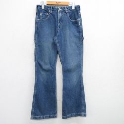 W29★古着 ペインター パンツ メンズ 00年代 00s SILVER フレア コットン カナダ製 紺 ネイビー デニム 【spe】 25jun19 中古 ボトムス ロング