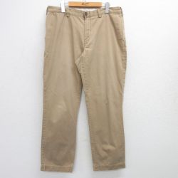 W36★古着 ラルフローレン Ralph Lauren ブランド チノ パンツ チノパン メンズ コットン ベージュ カーキ 25jun19 中古 ボトムス ロング