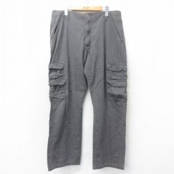 W36★古着 ラングラー Wrangler カーゴ パンツ メンズ コットン 濃グレー系 25jun19 中古 ボトムス ロング