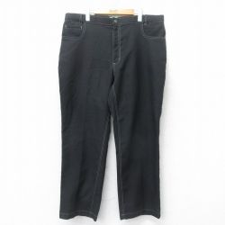 W40★古着 HABAND パンツ メンズ 大きいサイズ 黒 ブラック 25jun19 中古 ボトムス ロング