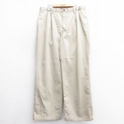 W36★古着 エディーバウアー パンツ メンズ コットン 薄ベージュ カーキ 25jun20 中古 ボトムス ロング