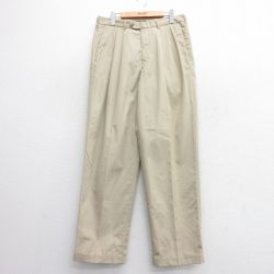 W33★古着 スラックス パンツ メンズ claiborne ベージュ カーキ 25jun20 中古 ボトムス ロング