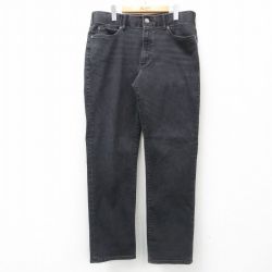 W36★古着 リー Lee ジーンズ メンズ ヒゲ 黒 ブラック デニム 25jun21 中古 ボトムス ジーパン Gパン ロング パンツ