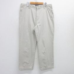 W38★古着 ノーティカ NAUTICA ブランド パンツ メンズ コットン 薄ベージュ カーキ 25jun23 中古 ボトムス ロング