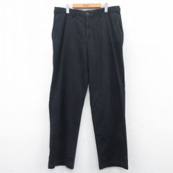 W37★古着 パンツ メンズ 黒 ブラック 25jun23 中古 ボトムス ロング