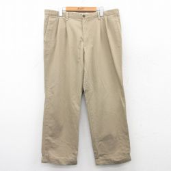 【20%OFF】W39★古着 ドッカーズ パンツ メンズ ワンポイントロゴ 大きいサイズ コットン ベージュ カーキ 25jun23 中古 ボトムス ロング