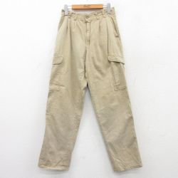 W28★古着 カーゴ パンツ メンズ 80年代 80s USA製 タロン ベージュ カーキ 【spe】 25jun24 中古 ボトムス ロング