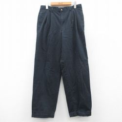 W34★古着 オールドネイビー OLD NAVY パンツ メンズ コットン 黒 ブラック 25jun24 中古 ボトムス ロング