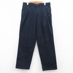 W36★古着 ドッカーズ パンツ メンズ コットン 紺 ネイビー 25jun24 中古 ボトムス ロング