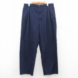 W36★古着 パンツ メンズ 紺 ネイビー 25jun24 中古 ボトムス ロング