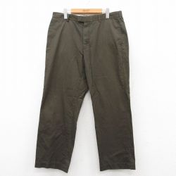 W36★古着 ブルックスブラザーズ BROOKS BROTHERS ブランド スラックス パンツ メンズ 00年代 00s コットン 濃緑 グリーン 25jun24 中古 ボトムス ロング
