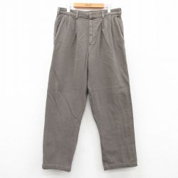 W34★古着 パンツ メンズ ダック地 茶系 ブラウン 25jun24 中古 ボトムス ロング