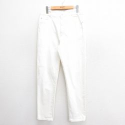 W32★古着 ジーンズ メンズ イタリア製 白 ホワイト デニム 25jun24 中古 ボトムス ジーパン Gパン ロング パンツ