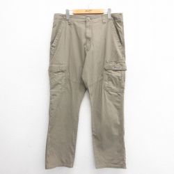 W36★古着 ラングラー Wrangler カーゴ パンツ メンズ リップストップ 茶 ブラウン 25jun24 中古 ボトムス ロング