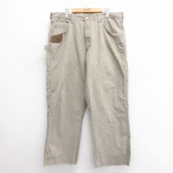 W38★古着 ラングラー Wrangler ペインター パンツ メンズ リップストップ コットン ベージュ カーキ 25jun24 中古 ボトムス ロング