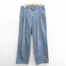 W32★古着 ドッカーズ チノ パンツ チノパン メンズ 00年代 00s コットン 薄紺 ネイビー 25jun24 中古 ボトムス ロング