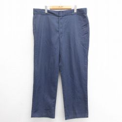W40★古着 ディッキーズ Dickies ワーク パンツ メンズ 874 大きいサイズ 紺 ネイビー 25jun24 中古 ボトムス ロング