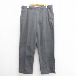 W36★古着 ランズエンド パンツ メンズ コットン 濃グレー 25jun24 中古 ボトムス ロング