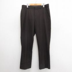 W38★古着 スラックス パンツ メンズ こげ茶 ブラウン 25jun24 中古 ボトムス ロング