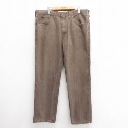 W38★古着 リー Lee ジーンズ メンズ コットン 濃茶 ブラウン デニム 25jun24 中古 ボトムス ジーパン Gパン ロング パンツ