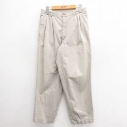 W30★古着 チノ パンツ チノパン メンズ コットン ベージュ カーキ 25jun24 中古 ボトムス ロング