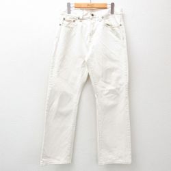 W32★古着 エルエルビーン LLBEAN ジーンズ メンズ コットン 生成り 25jun25 中古 ボトムス ジーパン Gパン ロング パンツ