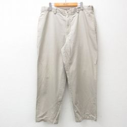W39★古着 IZOD パンツ メンズ 大きいサイズ コットン ベージュ カーキ 25jun25 中古 ボトムス ロング