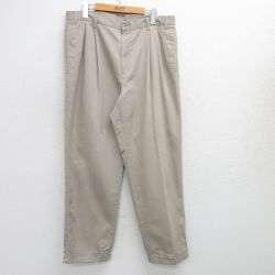W36★古着 パンツ メンズ コットン ベージュ カーキ 25jun25 中古 ボトムス ロング