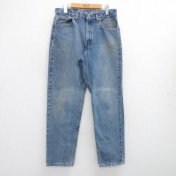 【20%OFF】W32★古着 リーバイス Levis ジーンズ メンズ テーパード 紺 ネイビー デニム 25jun26 中古 ボトムス ジーパン Gパン ロング パンツ